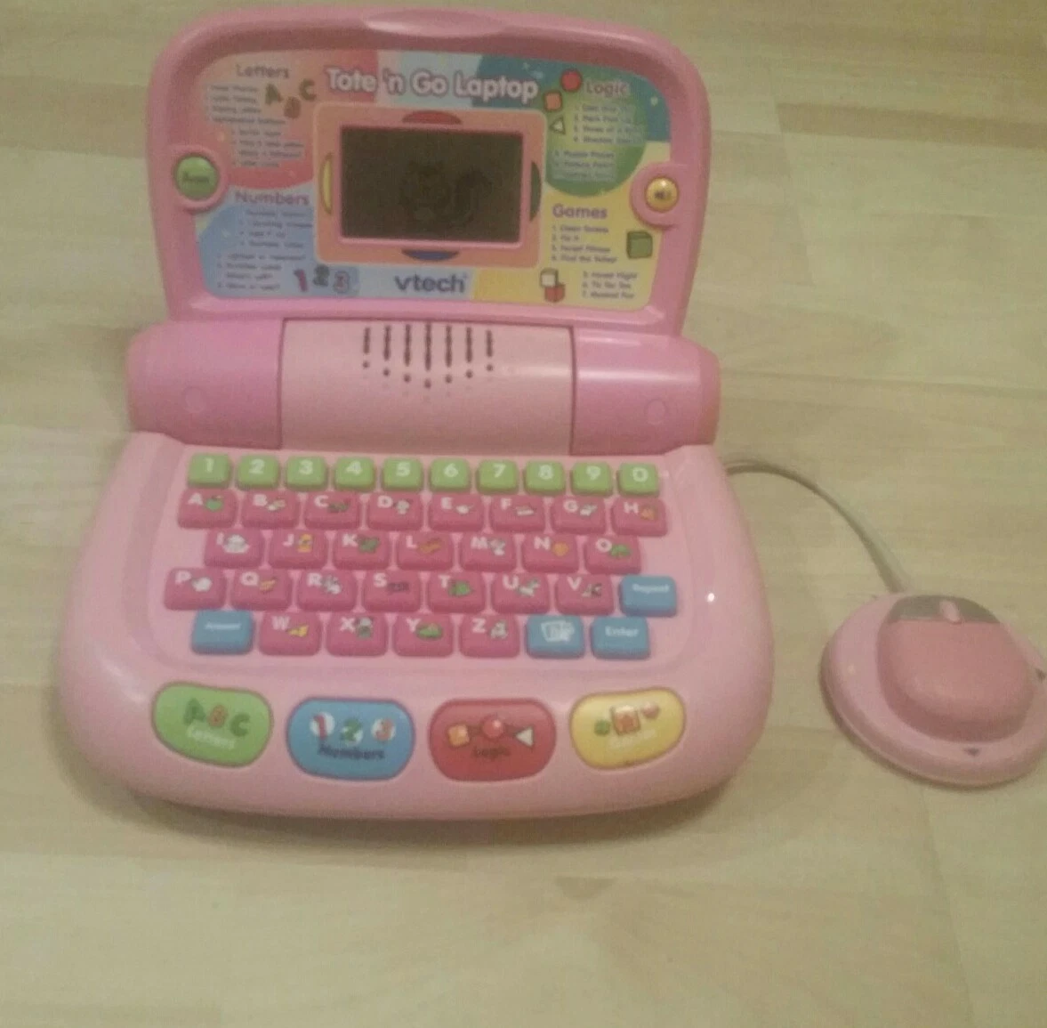 RARE VTECH PINK TOTE & GO LAPTOP EDUCATIONAL TOY W/ WEB