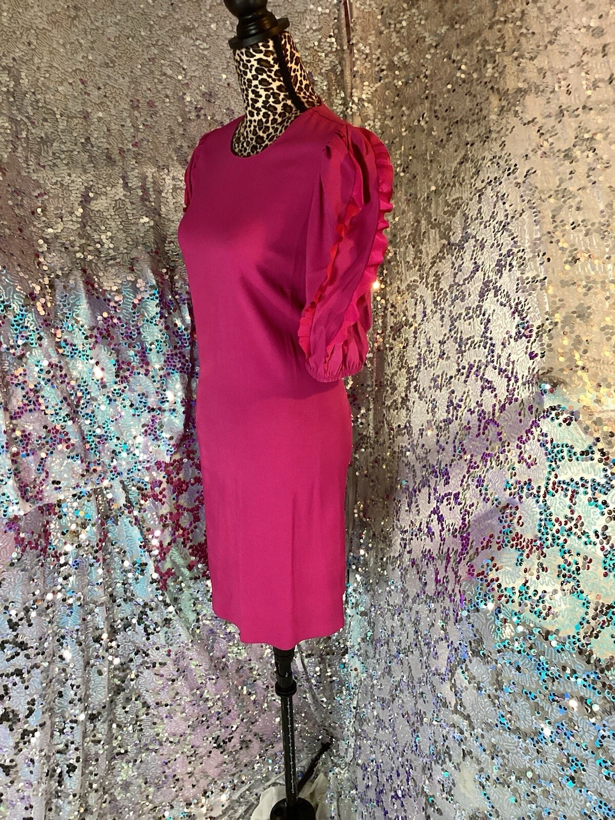 Abito rosso Valentino fucsia taglia US12 IT48 AUTENTICO NUOVO CON ETICHETTE