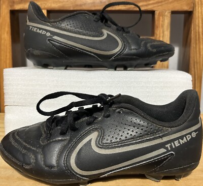 Nike Jr Fußballschuhe - Tiempo Legend 9, Größe UK 1. FG schwarz grau DA1176-004