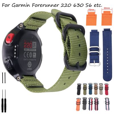Nylon Watch strap For Garmin Forerunner 220 235 620 630 735 S6