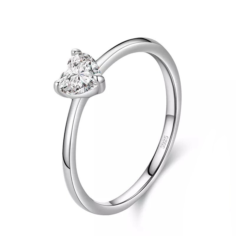 Dainty Heart Cubic Zirconia Sparkling 925 Sterling Silver  display picture 1