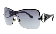 New Vintage Y2K GUCCI GG2831/S 20GVK Gray Black Shield Half-Rim Sunglasses Italy