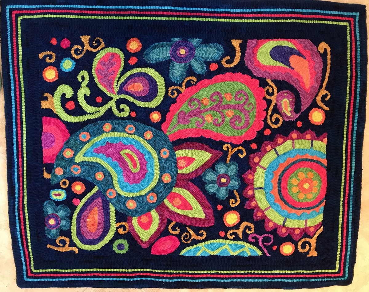 Rug Hooking Paper Pattern Abstract Paisley Folk Art Abstract