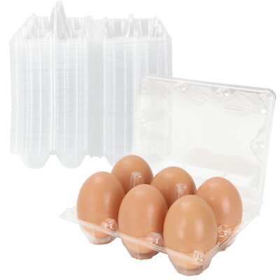 100 Pack Bulk Egg Holder, Clear Plastic Chicken Egg Holders, Egg Tray Holder