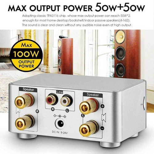 HiFi Compatible-Bluetooth 5.0 Power Durable Class D Audio Amplifier 2.0 Stereo - Picture 11 of 20