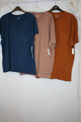 3 KURZÄRMLIGE BAUMWOLL-T-SHIRTS GRÖSSE XL GOODTHREADS 8227 NEU MIT ETIKETT