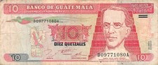 Guatemala  10  Quetzales  16.6.1995  Series  D A  Circulated Banknote HJ 21