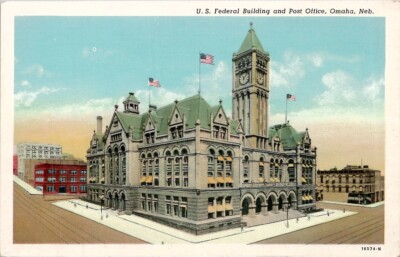 U.S Federal Building and Post Office, Omaha, Nebraska Vintage Postcard Wpc2