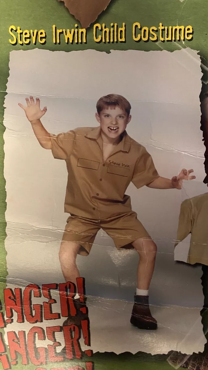 Child Crocodile Hunter Costume - vintage 2003 - XL boys - Steve Irwin - DANGER!
