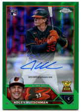2023 Topps Chrome Update Adley Rutschman Green Rookie Refractor Auto /99 Orioles