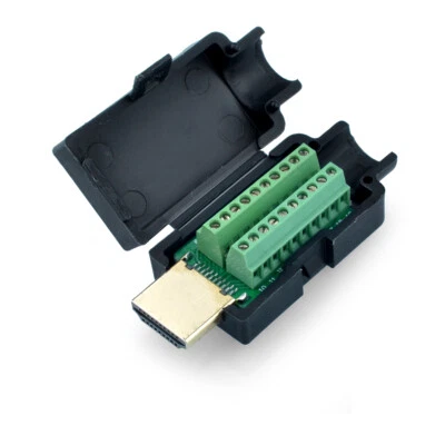 EUROHARRY HDMI 2.0 Adapterstecker Breakout auf 19P Terminal Board mit Gehäuse Sh LD