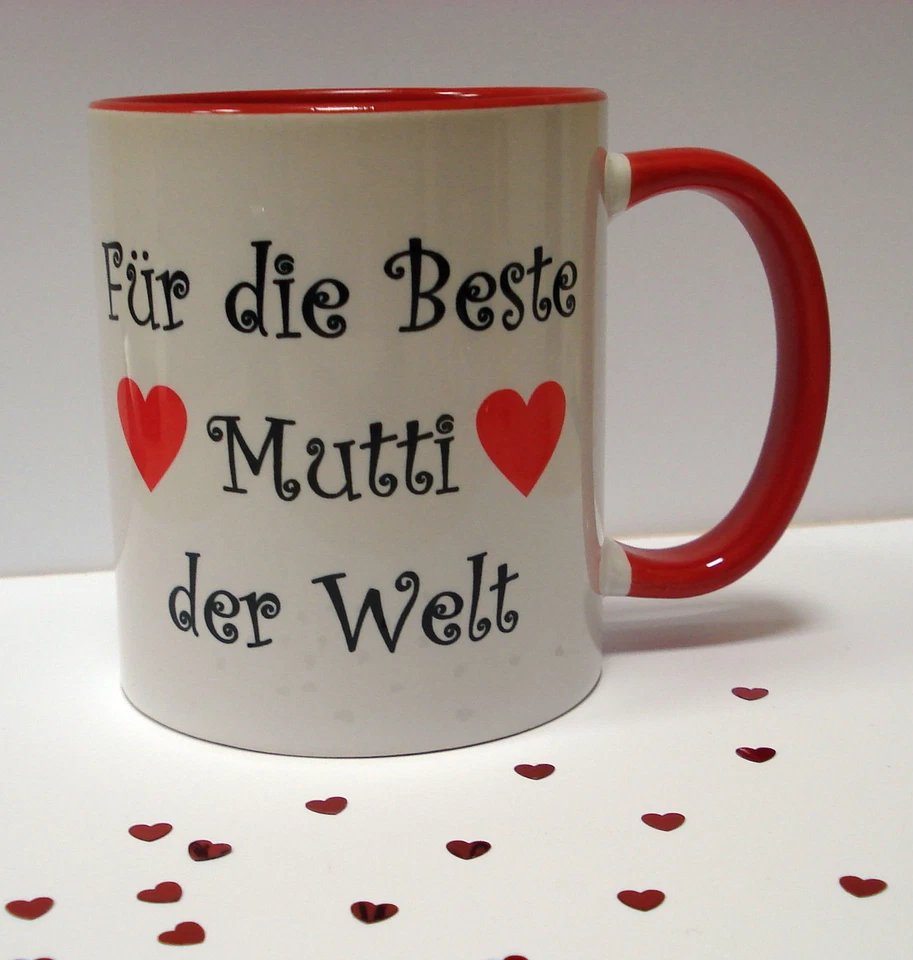 MARKENLOS Fototasse "Für die Beste Mutti der Welt" Geschenkidee Muttertag Mama Geburtstag