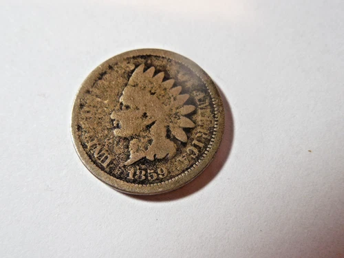 1859 Indian Head Penny in about good condition.  Good filler.
