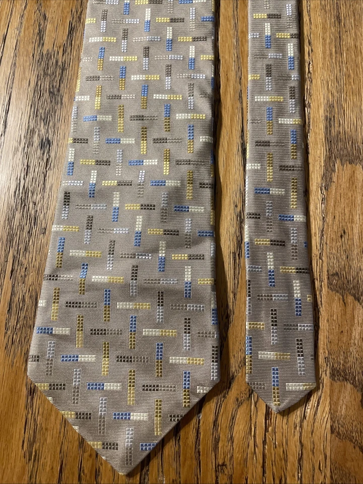 Галстук EUC Metropolitan от Lord & Taylor тканый геометрический шелковый галстук сделано в США - Изображение 4 из 4
