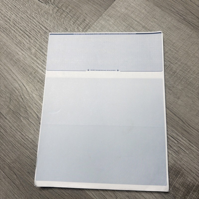Blank Check Stock Paper - Check on Top - Check 21 Compliant HQ