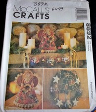 McCall's Pattern 8892 Xmas Angels Ornaments Wreath Stocking Tree Topper Uncut