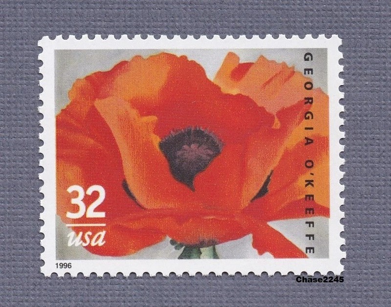 GEORGIA O'KEEFE US STAMP  :  "The Red Poppy"  3069