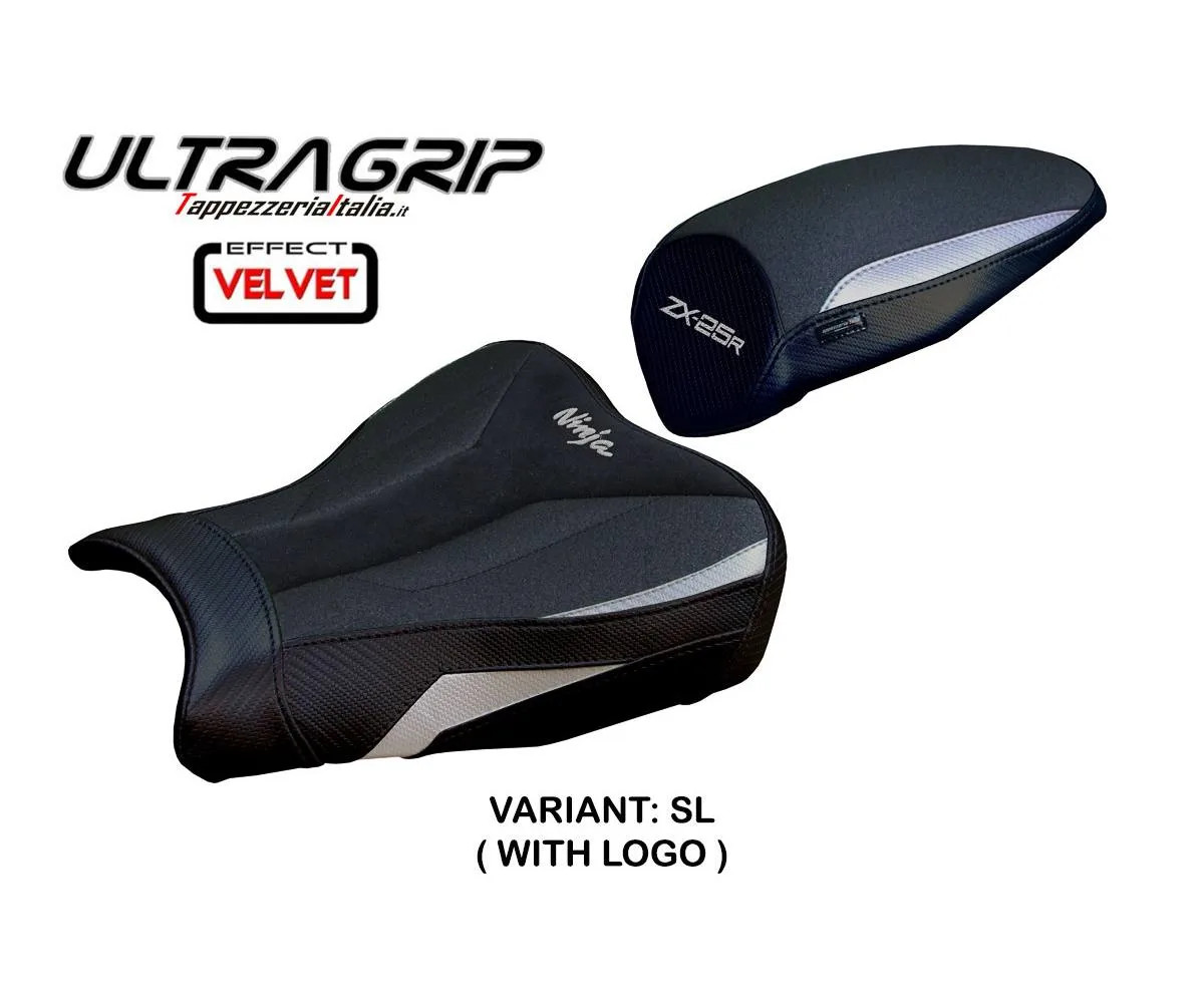 Seat cover Hermes UGrip Velvet Silver +logo Tpz KAWASAKI NINJA ZX 25 R 2020 2026