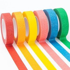 OWLKELA Colored Masking Tape 0.6" x 16 Yard Per Roll, 6 Rolls 6 Pcs, color