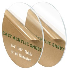 2 Pieces 1/8 Round Plexiglass Sheet 17 Inch Diameter Clear Acrylic Circle Round