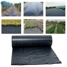 4 × 100 FT Weed Barrier Fabric Weed Cover Woven Ground Landscape 3.2 Ounce