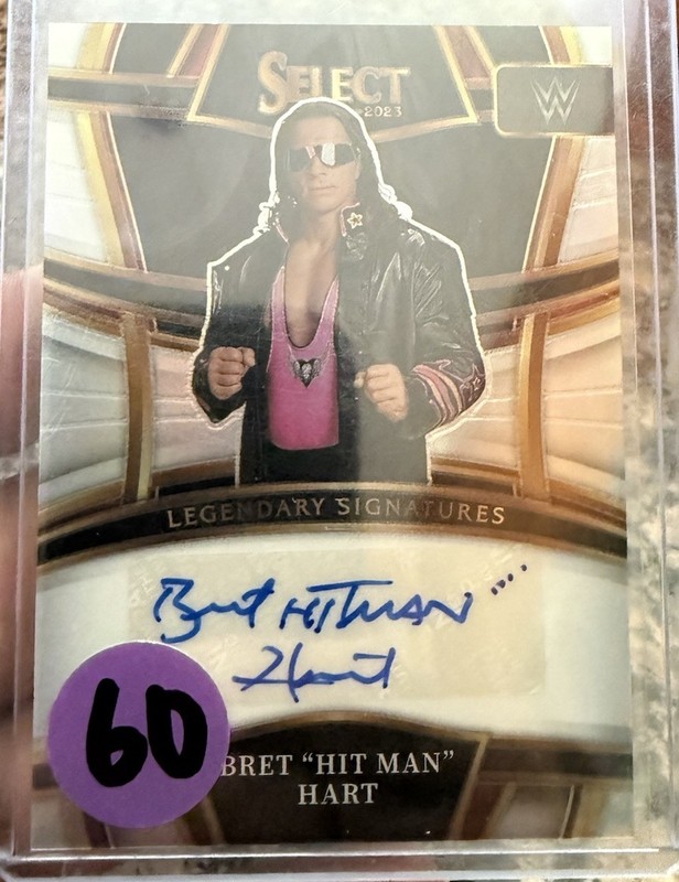 2023 Panini Select WWE - Legendary Signatures Bret Hart #LS-BHM (AU)