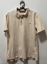 Hermes Paris Embroidered Chariot Logo Beige Nude Vtg Shirt Cotton Polo 90s