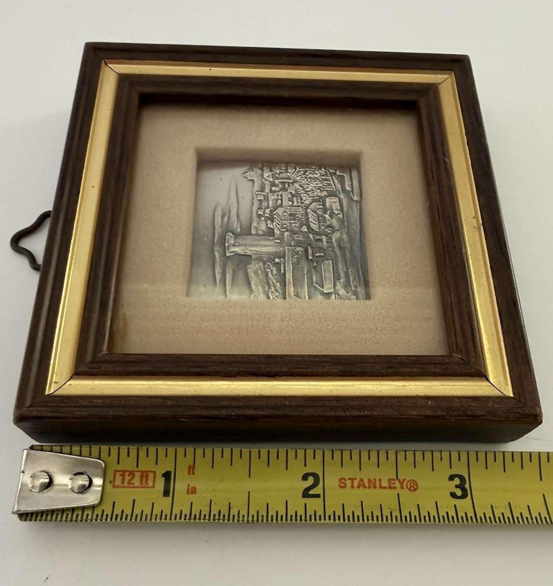 VTG 925 Silver Miniature Framed 3D Embossed Art by Rizzo Orignal Stickers Italy