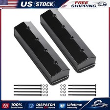 Center Bolt Valve Covers Black Aluminum For Chevy 305 350 Small Block V8 V8