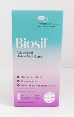 BioSil Advanced Collagen Generator Hair-Skin-Nails  60 Capsules  Exp 8/27 SEALED