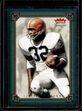 2004 Fleer Greats of the Game Jim Brown Missing Serial Green/Red #/500 Browns