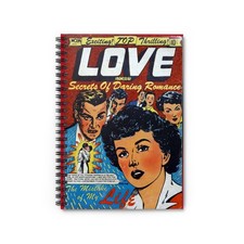 Retro Romance Comic Notebook Spiral Ruled Journal