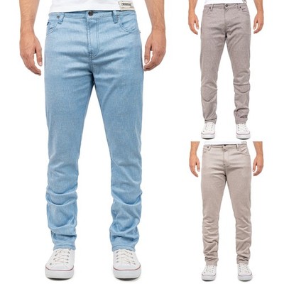 Cipo & Baxx Men's Slim-Fit Fabric Trousers, Various Colours, Logo & Zipper Cool
