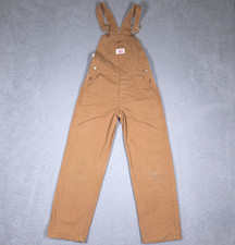 Vintage Round House Bib Overalls Youth Size 10 Khaki Canvas Cotton Made In USA