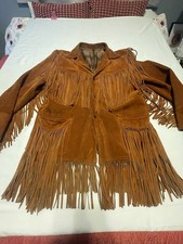 Joo Kay Leather Fringed Men s Size 44 Jacket 70 s Rockabilly Hippie