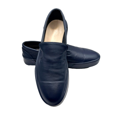Jil Sander Slip On Leather Sneakers MENS 41 EU 8 US Navy Blue Loafer Italy GUC