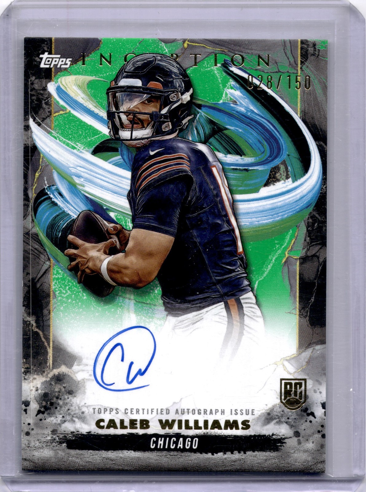 Caleb WIlliams Rookie Auto 2024 Topps Inception RC Autograph Green /150 #RA-CW
