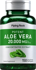 Aloe Vera Capsules | 20000mg | 150 Softgels | Non-GMO | by Piping Rock