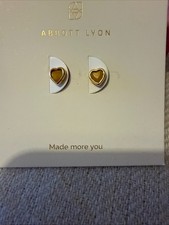 ABBOTT LYON Heart Stud Earrings New Without Box