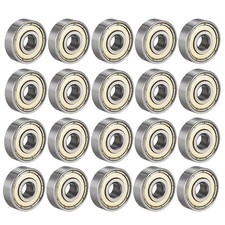 100Pcs 608-ZZ Ball Bearing Metal Sealed Shielded Miniature Deep Groove 8x22x7mm