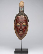 1359 Guro Gu Mask with Stand Ivory Coast Africa Tribal African Mask Artwork