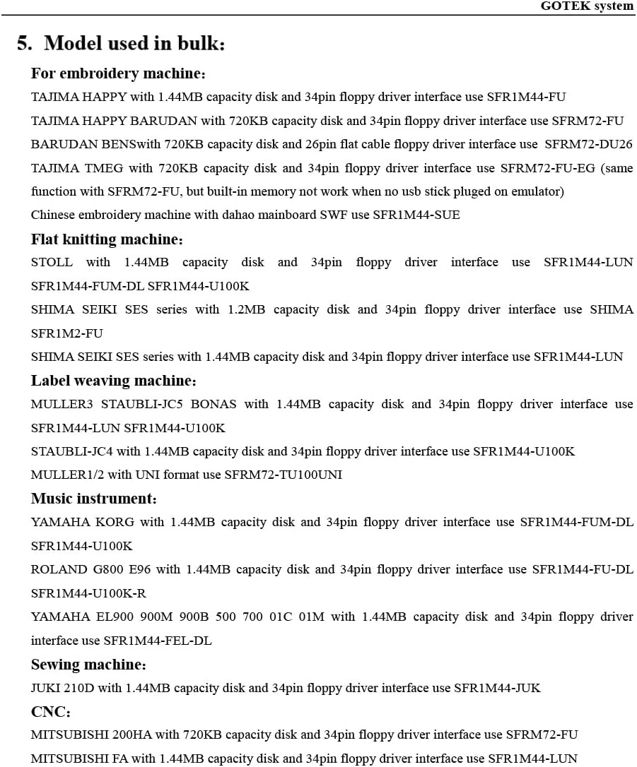 GoTEK SFR1M44-U100 3.5 Inch 1.44MB USB SSD Floppy Drive Emulator Black 