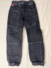 Vintage 80 s 90 s Rustler Black Acid Wash Jogger Denim Jeans USA Made SZ 5