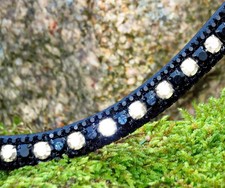 FSS Jet Black Clear White Crystal SHIMMER Bling Curve  V Vee Shape Browband NEW