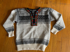 Vintage Dale of Norway Olympic Games Fair Isle Wool Knit Clasp Sweater SZ 36 XXS