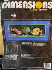 Sealed Dimensions 18 x 6 Exotic Tropical Fish No Count Cross Stitch Kit #3944