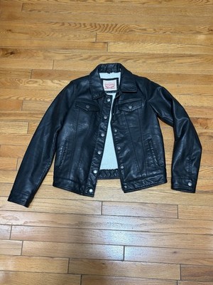 Levi s Faux Leather Shearling Trucker Jacket