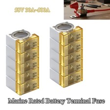 10PCS Marine Rated Battery Fuse MRBF 30A 500A Rated 58V Heavy Duty 5/16" M8 Stud
