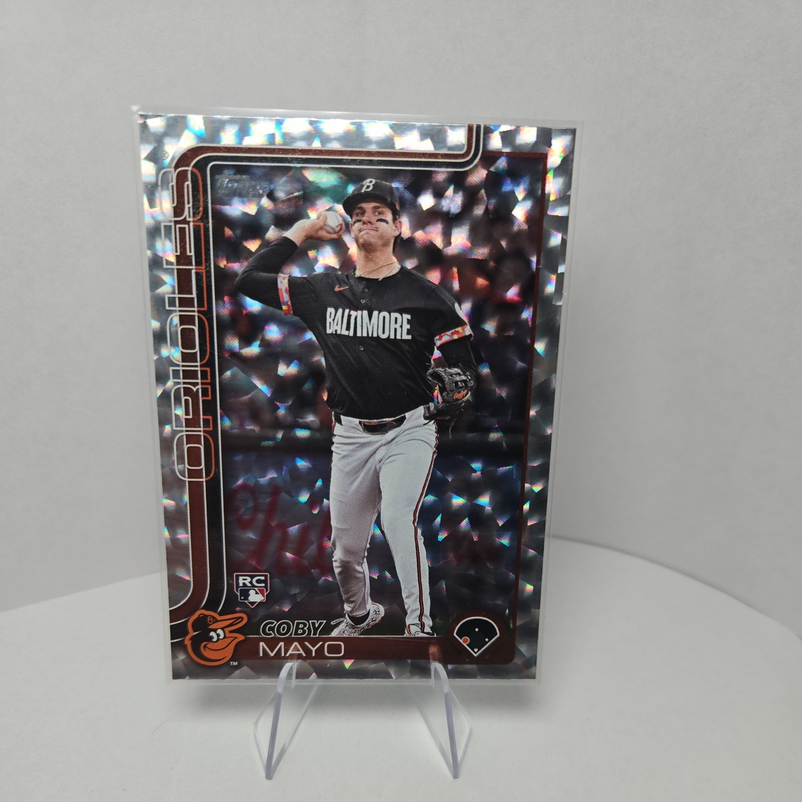 2025 Topps Series 1 - Coby Mayo - Silver Crackle Foilboard - #20 - Orioles - RC