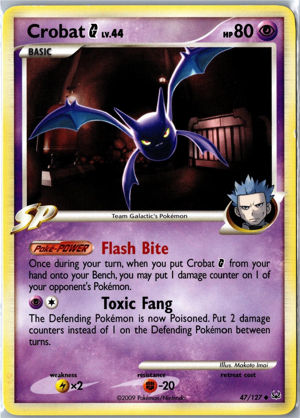 Pokemon Card - Crobat G 47/127 Platinum Uncommon Lightly Played